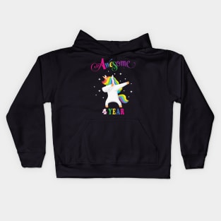 4th Birthday Unicorn Kids Hoodie